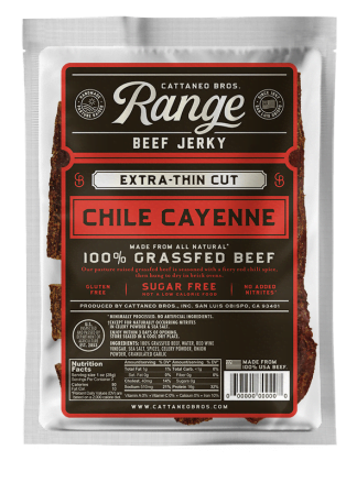 Range 100% Grassfed Beef Jerky Chile Cayenne