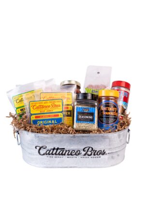 Cattaneo Bros. tin with jerky and seasonings