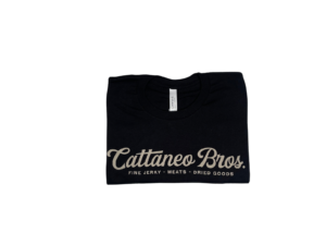 Folded black Cattaneo Bros. t-shirt
