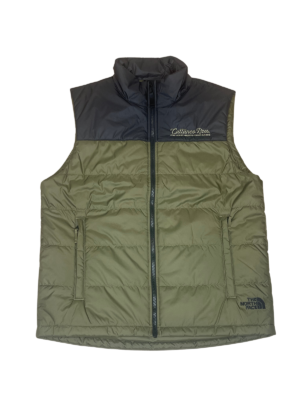The North Face olive green puffer vest