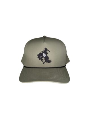 Olive green cap with cowboy logo