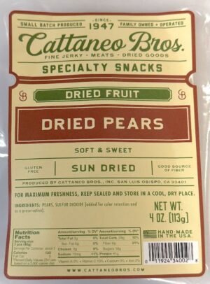 Cattaneo Bros. dried pears package
