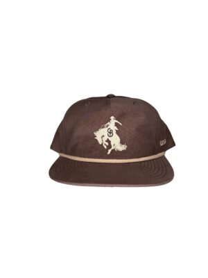 Brown cap with embroidered cowboy logo