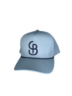 Light blue baseball cap with embroidered logo